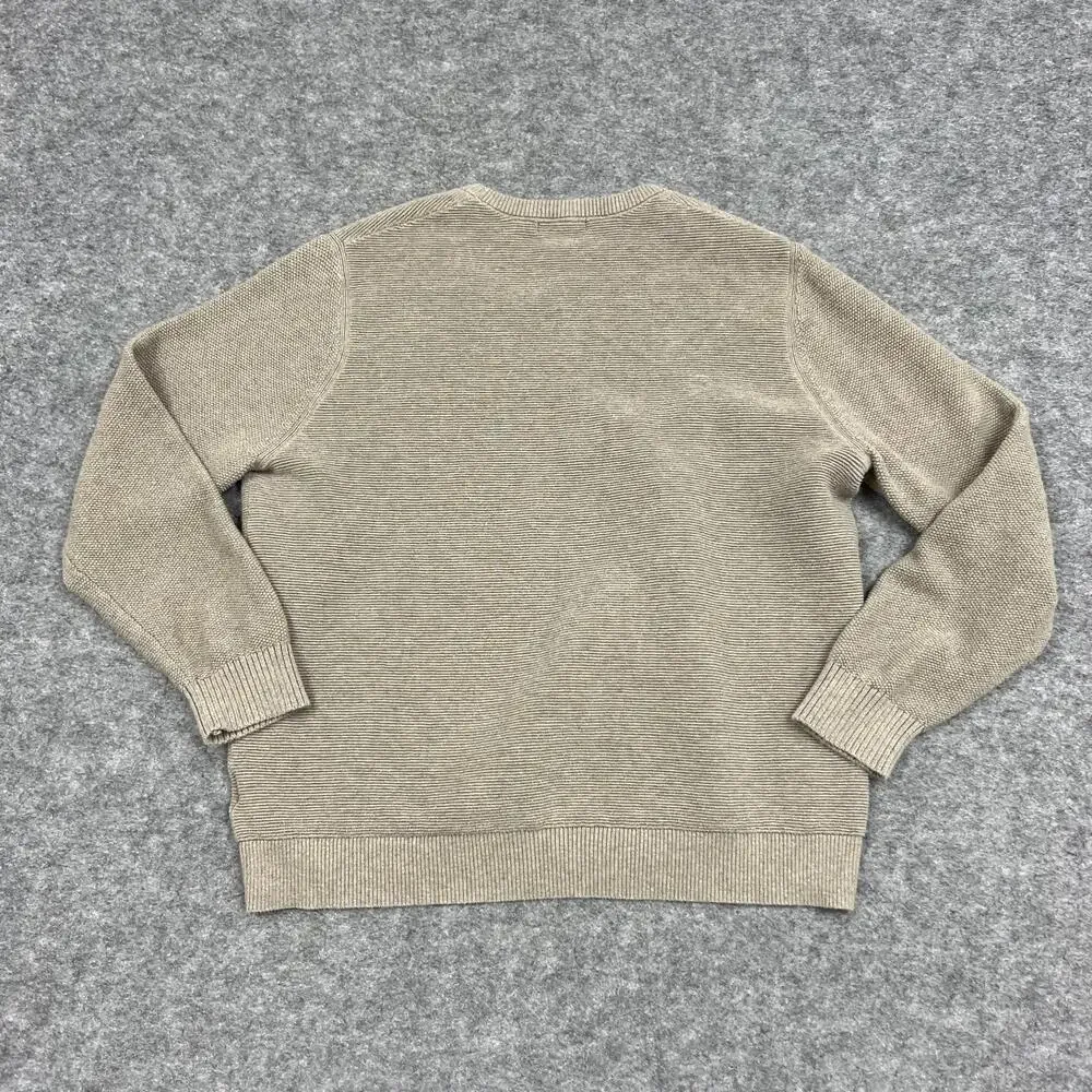 Banana Republic Sweater Mens 2XL Beige Cotton Crewneck Pullover Knit Casual Prep
